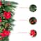 Glitzhome® 3ft. Pre-Lit Pine, Poinsettia & Berries Christmas Teardrop Swag